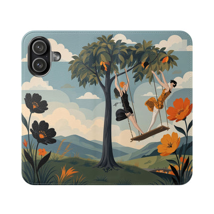 🌳🌺 The Ladies Of The Garden Swing Flip Case – Art Deco Floral Adventure