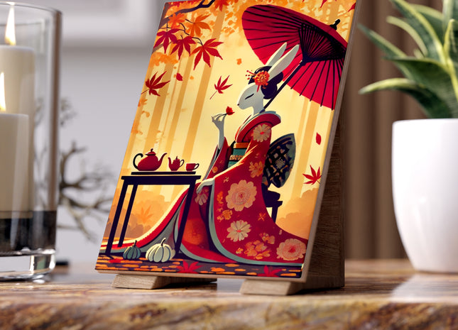 Theatrical Harvest Rabbit Ceramic Tile