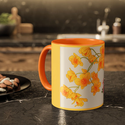 Golden Bow Orchid by Tanigami Kônan Colorful Mugs (11oz, 15oz)