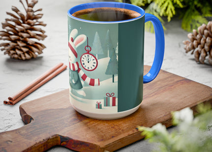 Candy Cane Timekeeper Bunny Colorful Mugs (11oz, 15oz)