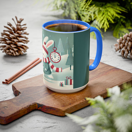 Candy Cane Timekeeper Bunny Colorful Mugs (11oz, 15oz)