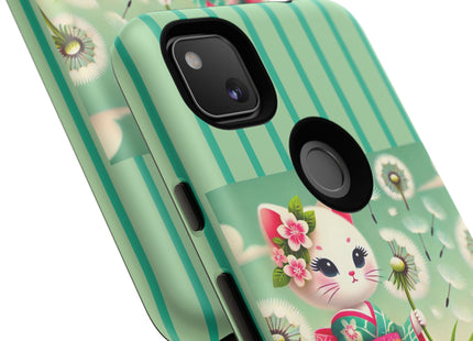 Geisha Kitten and the Dandelion Phone Cases