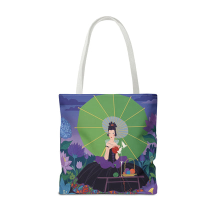 🧶🌸 The Lady Of The Enchanted Knitting Garden Tote Bag – Art Deco Floral Fantasy