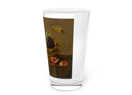 Basket of Grapes and a Pomegranate on a Table by Jacob van Hulsdonck Glass, 16oz