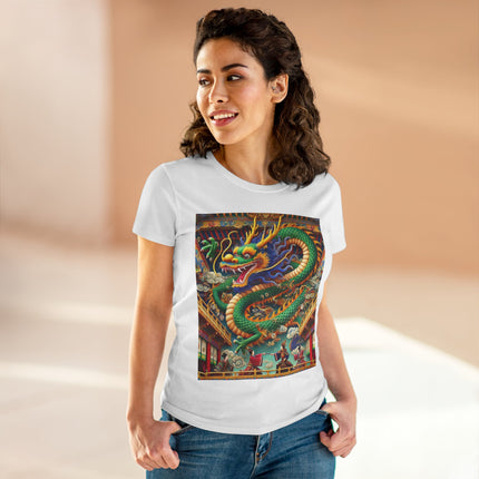 Tibetan Dragon Over Kabuki Duel Cotton Tee