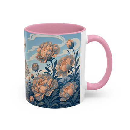 ☔🌸 The Grand Floral Journey Colorful Mug – Art Deco Travel Elegance
