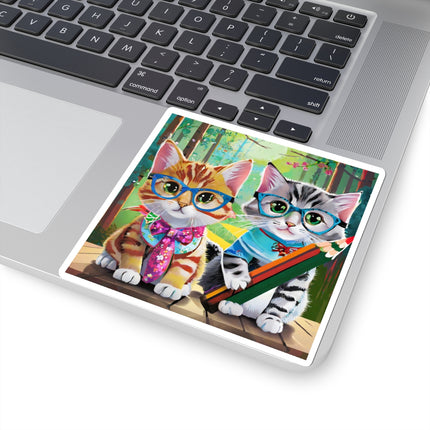 Kitten Scholars Kiss-Cut Stickers (4 Sizes)