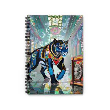Cyber Panther's Hunt Spiral Notebook - Ruled Line
