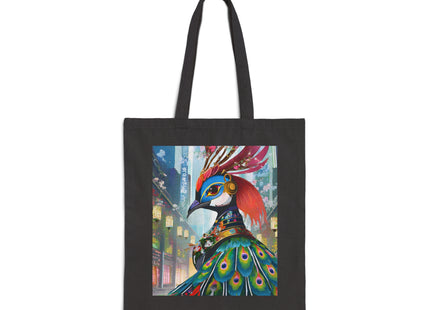 Techno Plumes Cotton Canvas Tote Bag