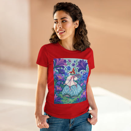 🌸🎶 The Garden Melody Cotton Tee – Art Deco Floral Whimsy