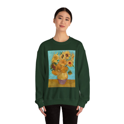 Vase with Twelve Sunflowers by Vincent Van Gogh Heavy Blend™ Crewneck Sweatshirt