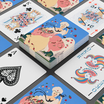 🌹🎭 The Lady Of The Rose Masquerade Playing Cards – Art Deco Garden Elegance