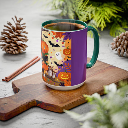 🎃🐈‍⬛ The Pumpkin Child’s Halloween Parade Colorful Mug – Whimsical Storybook Charm