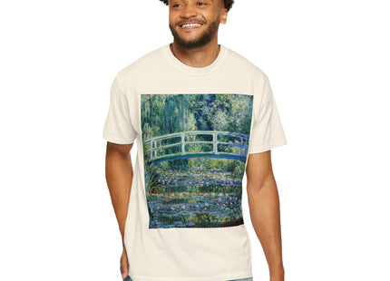 Water Lilies and Japanese Bridge by Claude Monet Unisex Garment-Dyed T-shirt