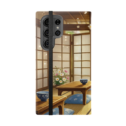 🐱🍵 Playful Kitten in the Tea Room Flip Case – Curious Charm & Cozy Whimsy