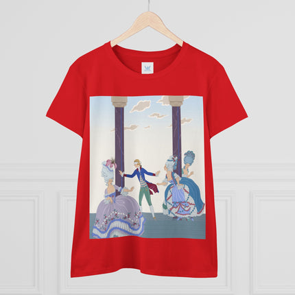 🎭🌸 The Garden Masquerade Cotton Tee – Art Deco Fashion Illustration