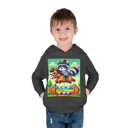 Raccoon Rider Toddler Pullover Fleece Hoodie