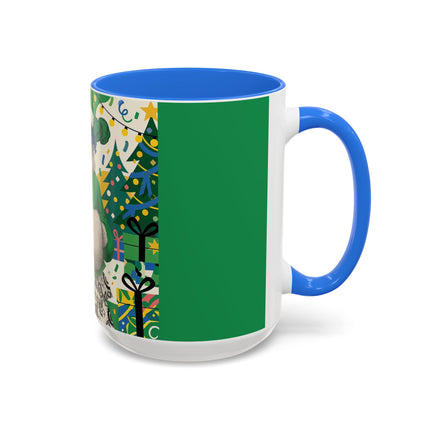 🍀🎄 The Emerald Holly Christmas Colorful Mug – Art Deco Holiday Elegance