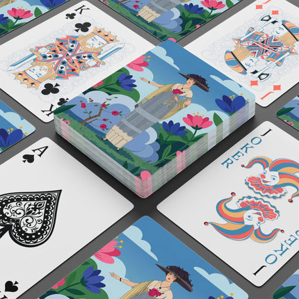 🌸☀️ Garden Of New Beginnings Playing Cards – Art Deco Floral Elegance