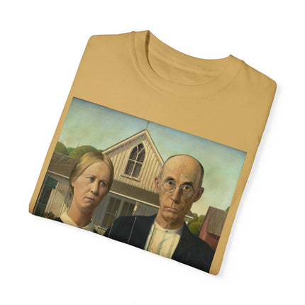 American Gothic by Grant Wood Unisex Garment-Dyed T-shirt