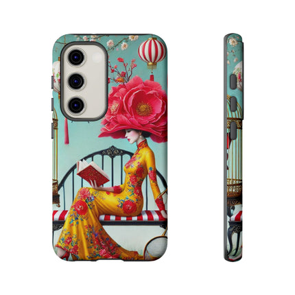 Reading In A Painted Garden Phone Cases