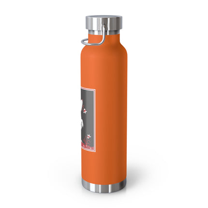 The Enchanting White Terrier with a Red Bow Copper Vacuum Insulated Bottle, 22 oz