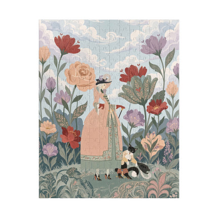 🌹🐈 The Lady And Puss In Boots Puzzle – Art Deco Floral Whimsy