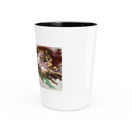 The Creation of Adam by Michelangelo Buonarroti Ceramic Shot Glass
