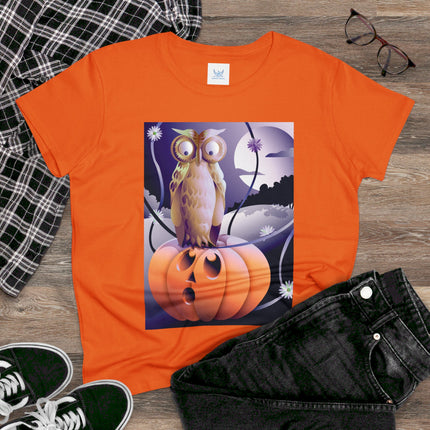 The Startled Pumpkin Women's Midweight Cotton Tee