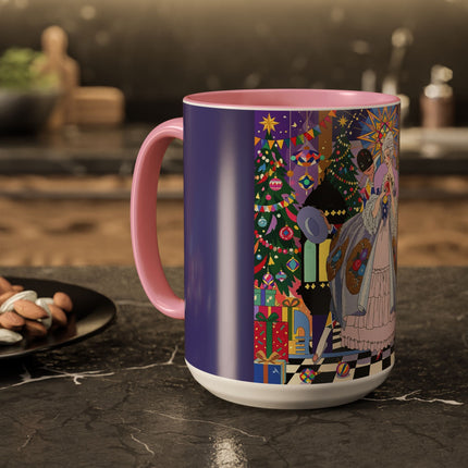 🎄✨ The Lady Of The Christmas Ornament Colorful Mug – Art Deco Holiday Fantasy