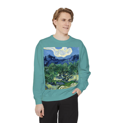Olive Trees by Vincent Van Gogh Garment-Dyed Sweatshirt