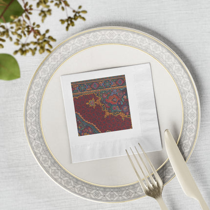Design for a Carpet by Anonymous V White Coined Napkins