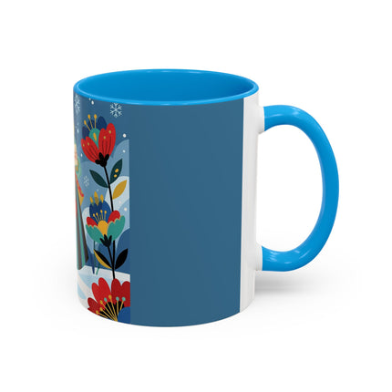 ❤️❄️ The Winter Heart Messenger Colorful Mug – Art Deco Snow Garden Fantasy