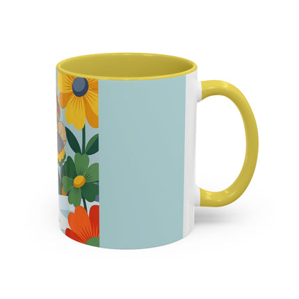 ❄️🌼 The Winter Flower Wanderer Colorful Mug – Colorful Art Deco Snow Fantasy