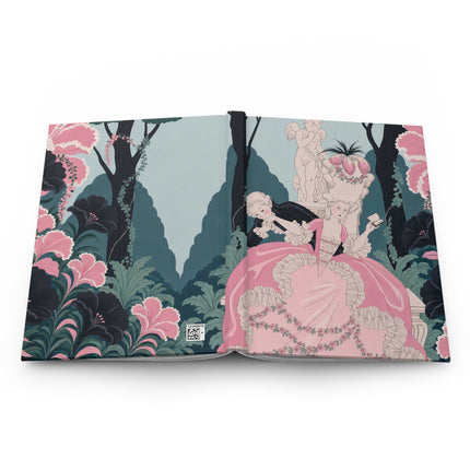 🌸💘 The Lady Of The Secret Cupid Garden Hardcover Journal – Art Deco Floral Romance