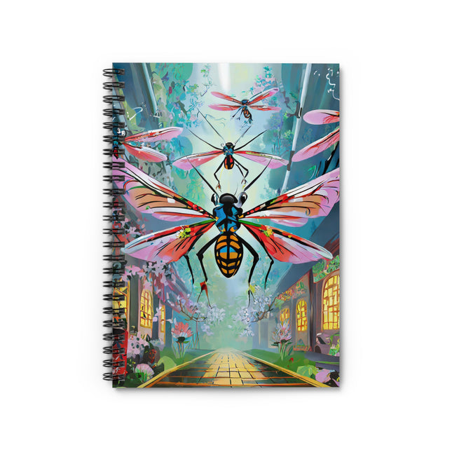 Neon Swarm Spiral Notebook - Ruled Line
