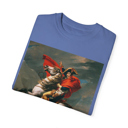 Napoleon Crossing the Alps by Jacques-Louis David Unisex Garment-Dyed T-shirt
