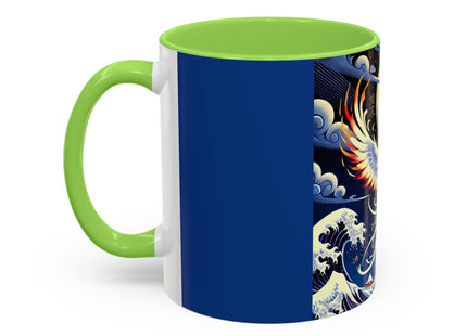 Majestic White Crane Colorful Mugs (11oz, 15oz)