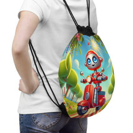 The Traveling Robot Drawstring Bag – Adventure, Curiosity & Playful Discovery