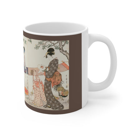 Drying and Stretching Cloth by Kitagawa Utamaro Ceramic Mug 11oz