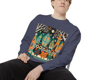 Night of the Trick-or-Treating Owlets Unisex Garment-Dyed Sweatshirt