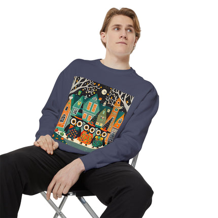 Night of the Trick-or-Treating Owlets Unisex Garment-Dyed Sweatshirt