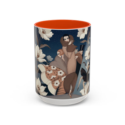 🌸✨ The Midnight Magnolia Masquerade Colorful Mug – Art Deco Nocturne