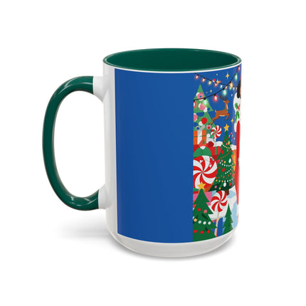 🦌🍬 The Lady Of The Peppermint Christmas Garden Colorful Mug – Colorful Art Deco Holiday Fantasy