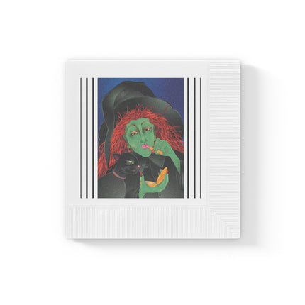 Mirror, Mirror A Witch's Touch White Coined Napkins