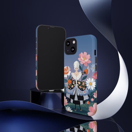 🌸🎀 The Grand Floral Promenade Phone Case – Art Deco Fashion Fantasy