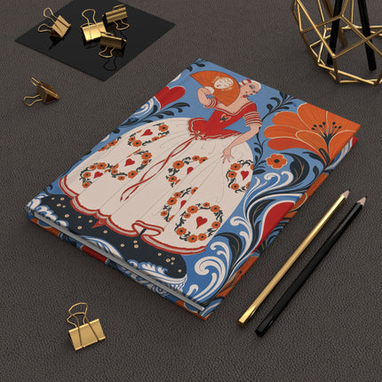 ❤️🌺 The Lady Of The Enchanted Heart Garden Hardcover Journal – Art Deco Floral Romance