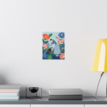 🦜🌺 The Garden Of Curious Birds Matte Vertical Poster – Art Deco Botanical Whimsy