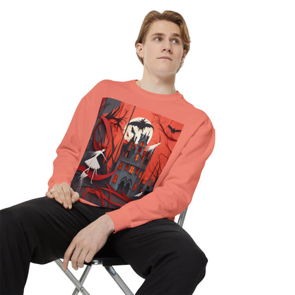 Halloween Night Scene Unisex Garment-Dyed Sweatshirt