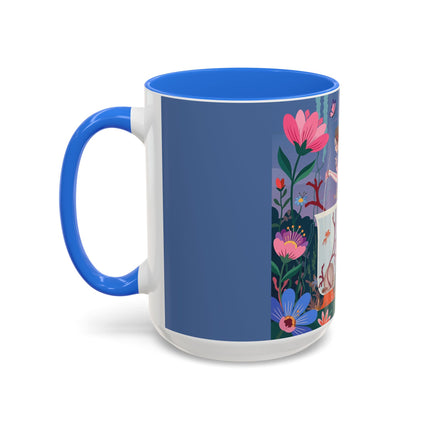 The Lady Of The Enchanted Aquarium Colorful Mugs – Art Deco Aquatic Elegance